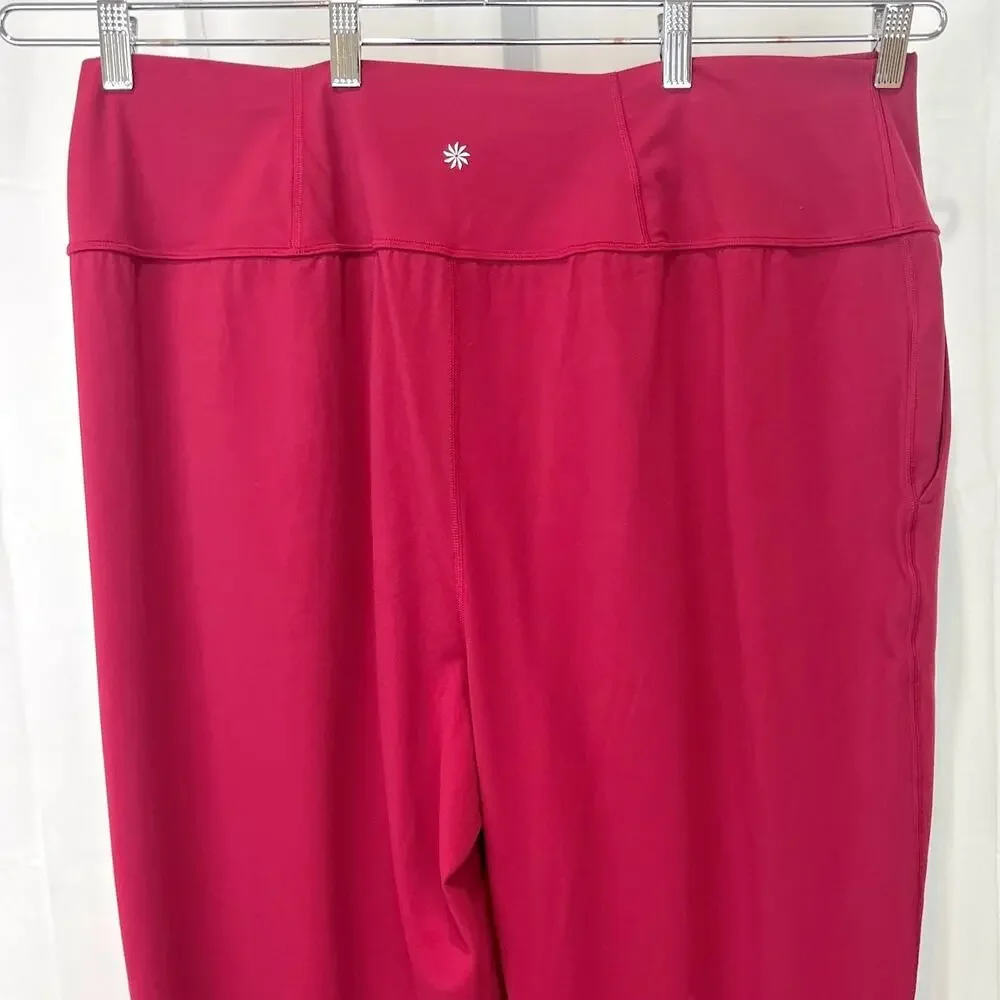 ATHLETA Elation Pants 533562 Pull On Crop Stretch Nylon Berry Red 2X Plus - Picture 6 of 10